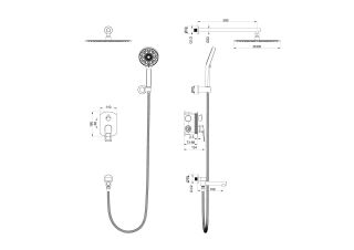 Душевой комплект Wonzon & Woghand Frame WW-88939010-BGM тёмный графит